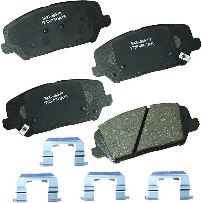 Bendix Premium SBC1735 Ceramic Front Brake Pads for Hyundai Veloster 2017-2016, Kia Forte 2014, Forte5 2018-2014, Forte Koup 2016-2014