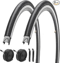2 Pack 700x23C/25C/28C/35C/38C Bike Tires Plus Bike Inner Tubes Presta Valve 48mm or Schrader Valve 48mm Foldable Replacement Tires for Road Bicycle