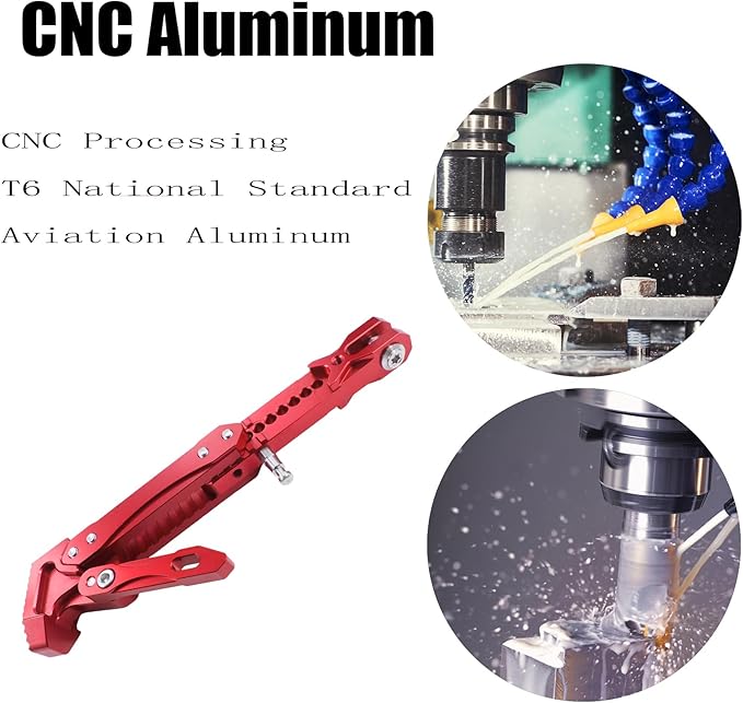 Universal CNC Aluminum Alloy High Quality Motorcycle Adjustable Kickstand Accessories Motor Scooter Modified Tripod Holder Kickstand Foot Side Support Stand Motor Motorbike Dit Pit Bike