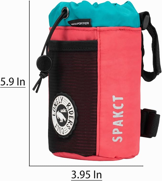 Bike Cup Holder,Bike Stem Bag,Bike Water Bottle Holder,Bike Handlebar Bag,Waterproof Bicycle Frame Bag,Bike Bags for Bicycles,Bike Feed Bag,Bike Snack Bag (Watermelon Red)