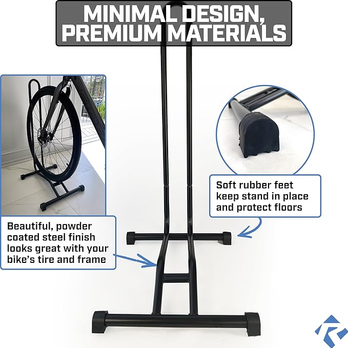 Revere Bike Stand Set of 2 – Adjustable Bicycle Parking Rack for 20–29 Inch Wheels, Fits Tires up to 2.6”, Portable Powder-Coated Steel Bike Storage for Indoor & Outdoor Use