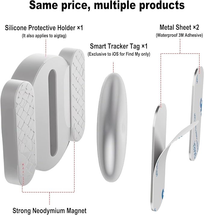 Car GPS Tracker for Vehicles Worldwide GPS Tracker for Vehicles Work with Find My (iOS Only), Car Vehicle Tracking Anti-Lost Locator with App for Cars, Wallet, Pets, Luggage (White)