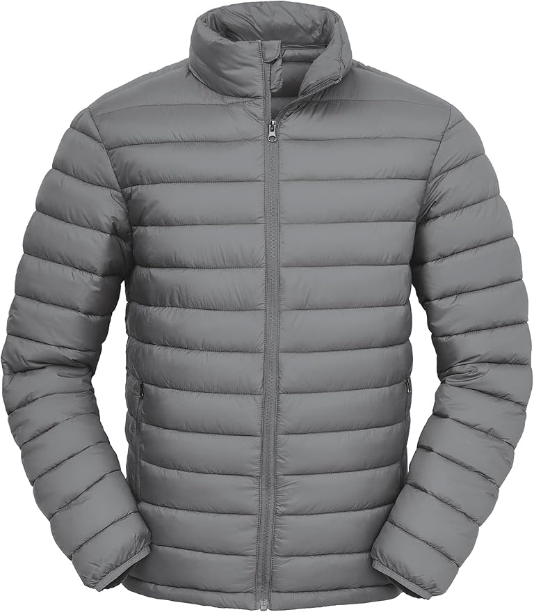 Men's Lightweight Packable Puffer Jacket Insulated Warm Winter Jackets Puffy Coat for Ski Hiking Travel