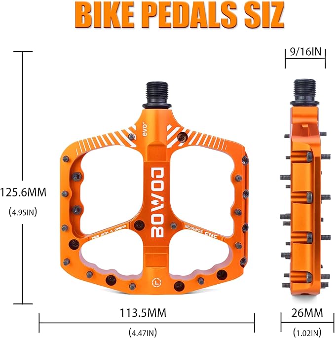 Bike Pedals 9/16" Lightweight Non-Slip Bicycle Platform Pedals - Fits Most Adult Bikes & Mountain Bikes &MTB, Road Bikes and Slip-Resistant Design