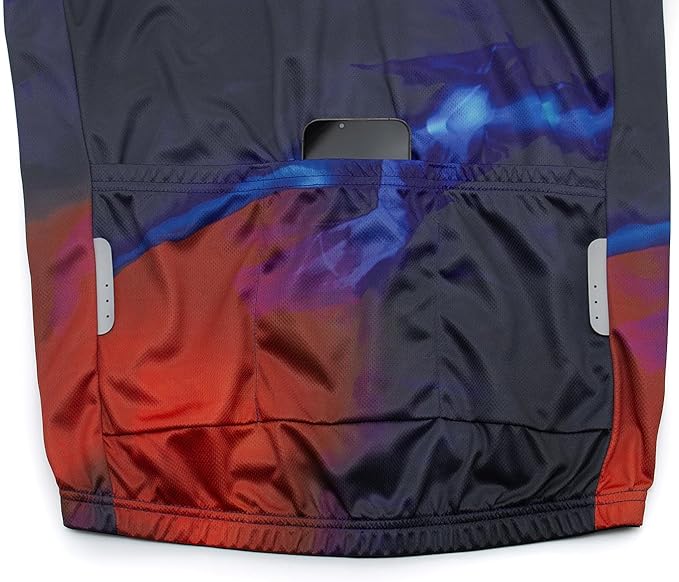Men's Cycling Jersey Set Road Bike Shorts Sleeves Jersey Zipper Pokcet Bib Shorts with 20D Gel Pad Biking Clothing Sets