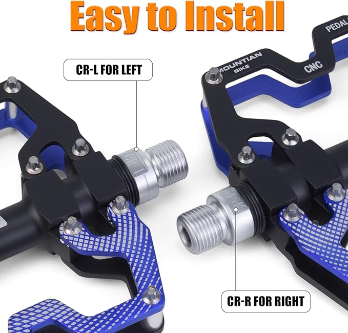 Bike Pedals 9/16" Lightweight Non-Slip Bicycle Platform Pedals - Fits Most Adult Bikes & Mountain Bikes &MTB, Road Bikes and Slip-Resistant Design