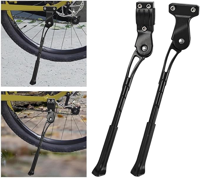 Universal Adjustable Bike Kickstand, Aluminum Side Stand Single Leg(Two Holes)