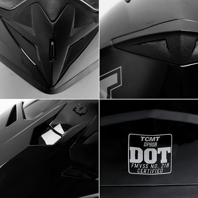 TCT-MOTORPARTS DOT Motorcycle Adult Full Face Helmet Off Road Dirt Bike Motocross ATV MTB Mountain Bike Helmet for Men Women