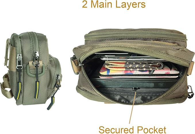 Larswon Motorcycle Handlebar Bag – Water Resistant Front Fork Pouch Storage Compatible with Cruiser, Softail, Dyna, Sportsters, Dirt Bike & Bicycle | Detachable Strap | Customizable Patch Green