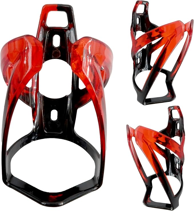 2PCS Bike Water Bottle Holder, Bicycle Water Bottle Cage, Universal Bike Cup Holder for Bicycle, Cycling, Road/Mountain Bikes, Black Red