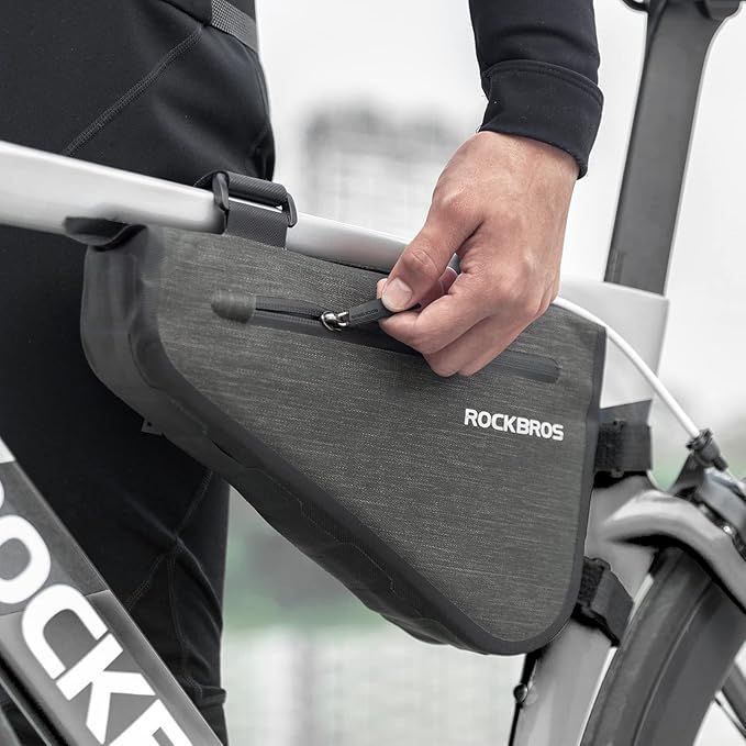 ROCKBROS 2.5L Bike Bicycle Frame Bag Waterproof Bikepacking Bike Bag Triangle Frame Bag Large Bike Storage Bag Under Frame