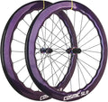 Carbon Road Bike Wheelset, 700C Bicycle Center Lock Disc Brake 6 Bolt Hub Wave Rim Wheels, for Long-Distance Riding