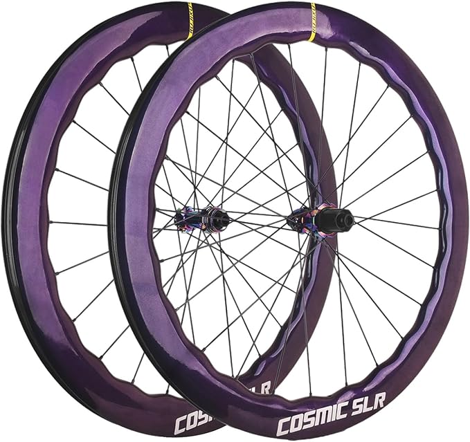 Carbon Road Bike Wheelset, 700C Bicycle Center Lock Disc Brake 6 Bolt Hub Wave Rim Wheels, for Long-Distance Riding
