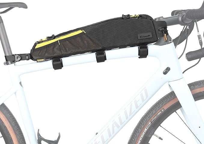Rhinowalk Bike Top Tube Bag Bicycle Front Frame Bag Waterproof Bike Bag 2.1L with Dual Side Mesh Pockets for MTB Road Bike Cycling Commuting and Outdoor Adventures