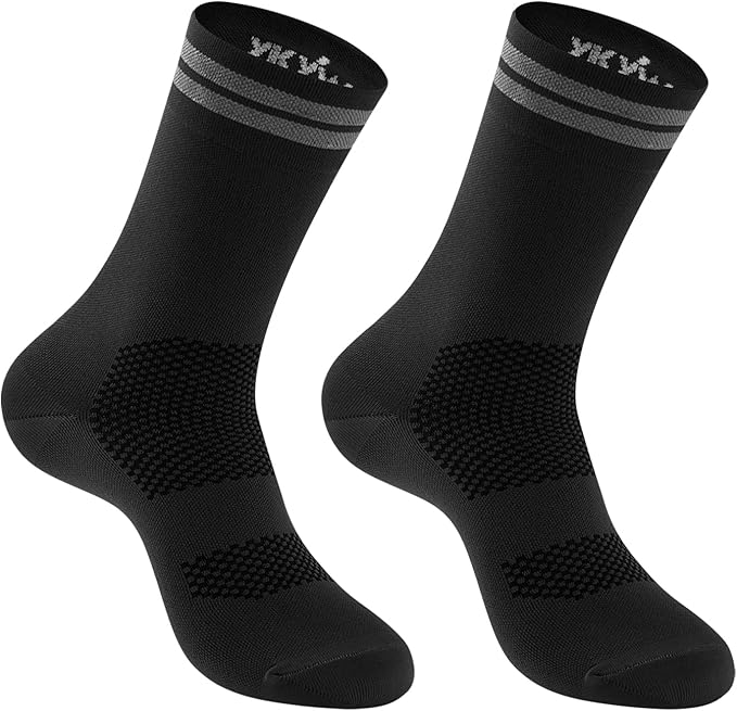 YKYWBIKE Cycling Socks for Men Women-Athletic Crew Bike Socks,Compression Biking Socks for Men Cycling,MTB Riding Socks