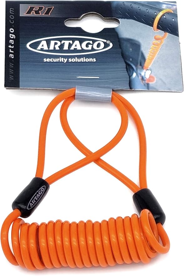 Artago R1 Motorcycle Reminder Cable, Braided Steel Cable Scratch-Resistant Coating, Anti Theft Disc Lock Reminder Cable for Motorcycle Lock, Helmet, Scooter, Bike, Scooter, 140cm/4,6in
