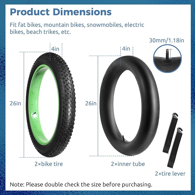 20x4.0 Fat Tire and Tube, Folding 100-406/20 x 4 Fat Tire Puncture Resistant with Ebike Tires 20x4 Inner Tube, 20 Inch Fat Tires for Snow, Beach, Mountain