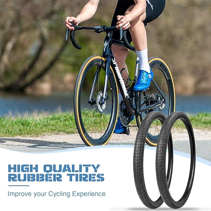 WEEROCK 700C Road Bike Tires 700 X 38C Bicycle Tires Gravel Bicycle Tire with/Without Inner Tubes 48mm Presta Valve, Replace Bike Tyres, Black
