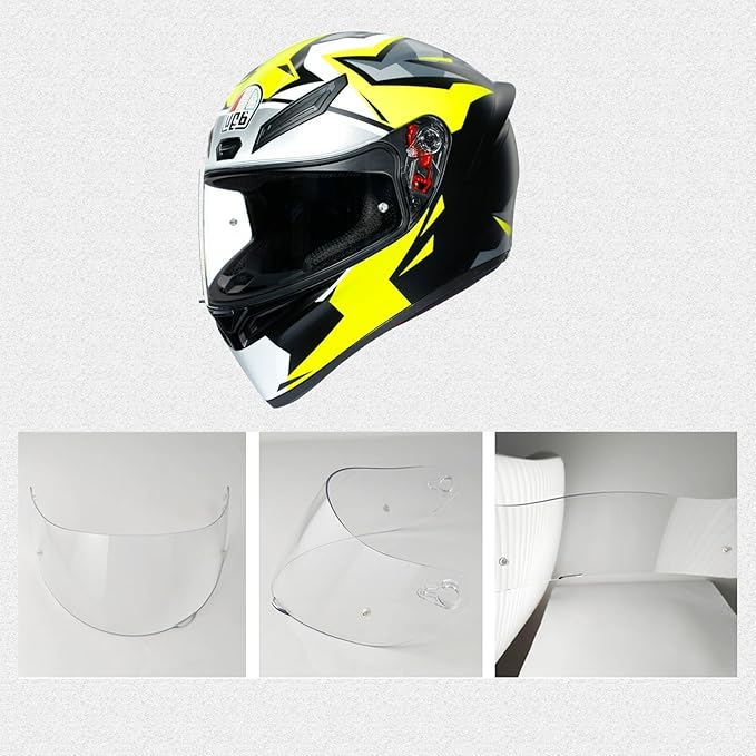 Motorcycle Helmet Visor for AGV K1 K1S K3SV K5 K5S, Anti-Scratch UV Protected Full Face Shield, High-Definition PC Lens,Day & Night Riding (Transparent)