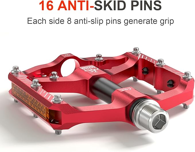 Mountain Bike Pedals with 3 Seal Bearing - 9/16" MTB Pedals Platform Lightweight - Non-Slip Bicycle Pedals for BMX MTB