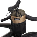 Bongo Bike Handlebar Bag - Water Resistant, Durable Cordura Fabric & Bicycle Large Water Bottle Holder - Front Biking Storage, Bikepacking Stem Bag for Cycling Travels (Brown)
