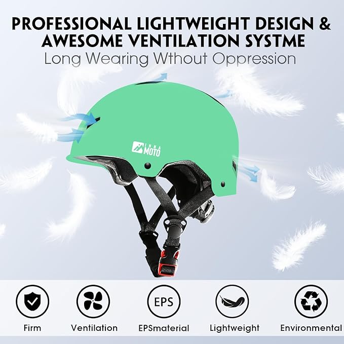 Skateboard Helmet for Adults - Adjustable Certified Safety Adults Helmet for Skateboarding Bike Bicycle Scooter Cycling Skate Skating Multisport Helmets for Women Men Boys Girls Kids Youth