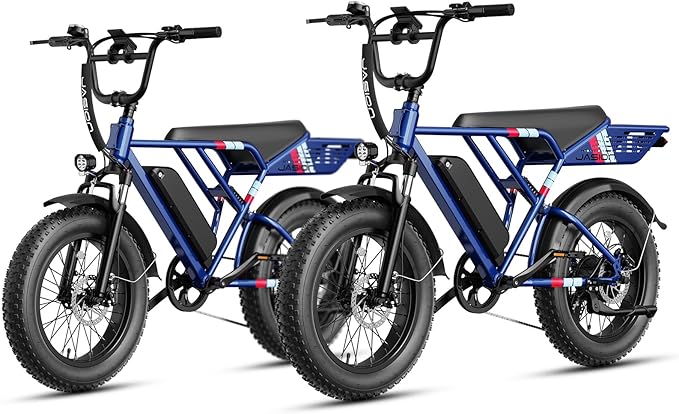 Jasion RetroVolt Electric Bike for Adults, 2000W/3000W Peak - 30/38MPH Electric Dirt Bike, 48V-52V, 13AH/20AH Battery, 70/90Miles Max Range Electric Motorcycle, 20'' X 4'' Fat Tire All-Terrain E-Bike