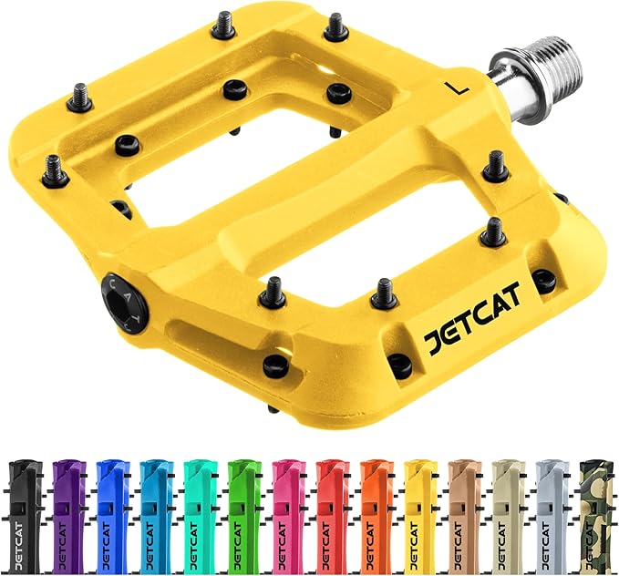 Mountain Bike Pedals Flat - MTB Pedals Flat, Bicycle Pedals for BMX/MTN/Road/Gravel/EBike, BMX Pedals, Platform Pedals, Adults & Kids Bike Replacement Upgrades Parts 9/16