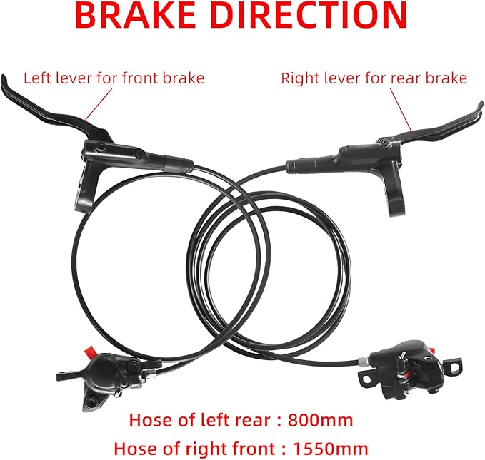 BR-BL-MT200 MTB Hydraulic Disc Brakes Set Left Front 800mm Right Rear 1550mm Mountain Bike Hydraulic Brake Mountain Bike Bicycle Disc Brake 2 Piston
