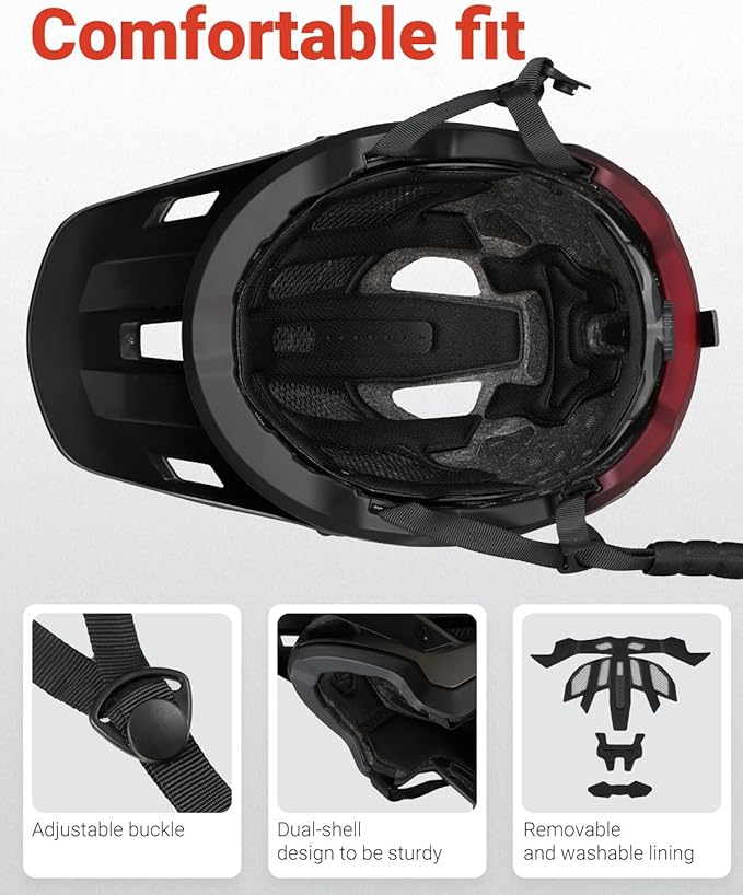 Mountain Bike Helmet for Adult, NTA 8776 E-Bike & Road Bicycle Helmet Certified Adjustable MTB Cycling for Men Women Youth Visor &Magnetic Buckle