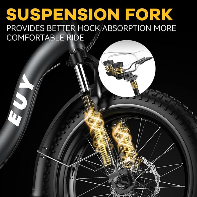 Folding Electric Bike for Adults and Seniors, 1000W Motor 48V 20AH Battery 30MPH 80 Miles, 20" Fat Tire All Terrain Ebike, 7-Speed Commuter E Bike, Step-Thru Electric Bicycle for Women and Teens
