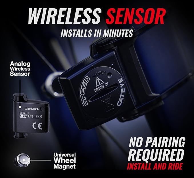 CATEYE Urban Wireless Bike Computer – Analog Speedometer & Odometer with Calorie Tracking, FlexTight™ Mount, Auto Start/Stop, Programmable Odometer & Easy Setup for All Bikes