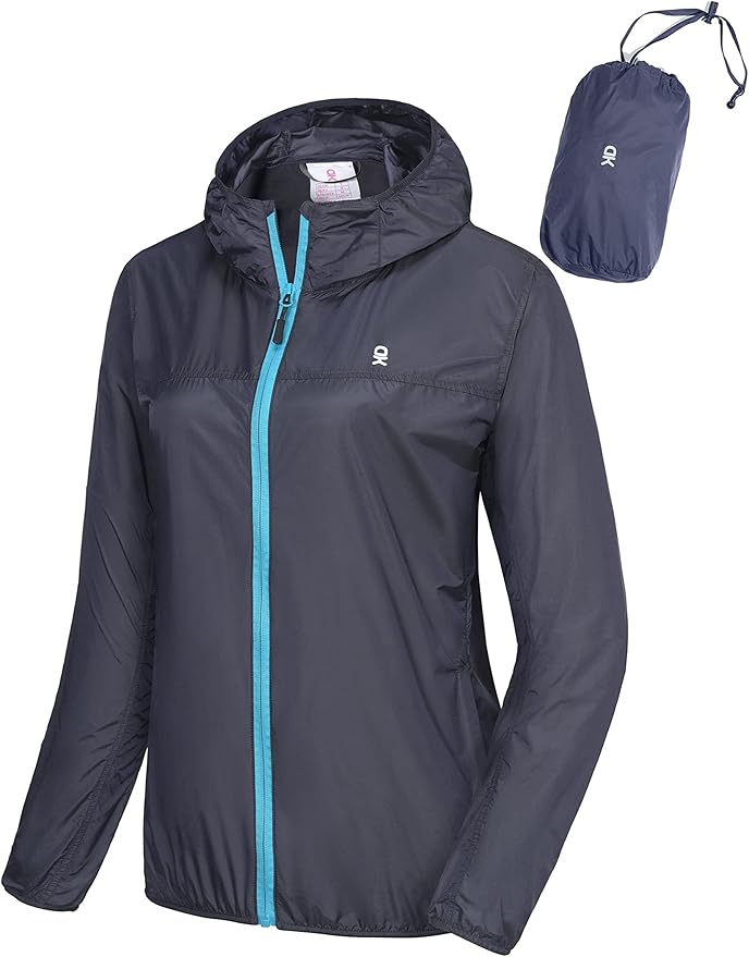 Little Donkey Andy Women's Packable Lightweight Running Jacket Water Resistant Hooded Windbreaker for Hiking Cycling Camping
