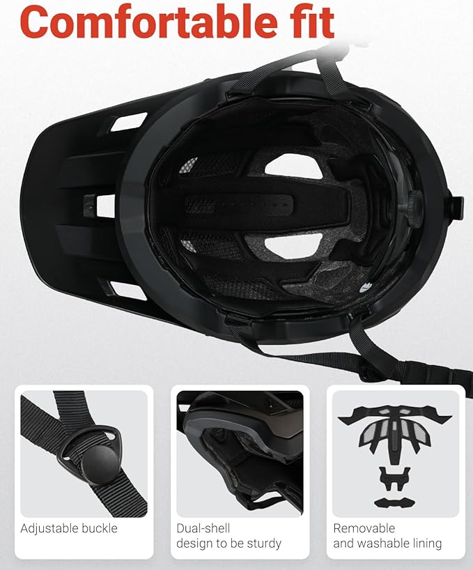 Mountain Bike Helmet for Adult, NTA 8776 E-Bike & Road Bicycle Helmet Certified Adjustable MTB Cycling for Men Women Youth Visor &Magnetic Buckle