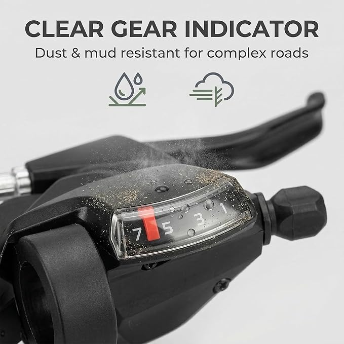 SL-M315-7 Speed Bike Shifter Right Thumb Gear Shifter Bicycle Shift Lever MTB Mountain Bike Shifter Trigger Shifter Commuter Folding Hybrid Bike Gear Shifter with Gear Indicator