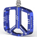 BUCKLOS MTB Flat Pedals Mountain Bike Pedals, 3 Bearings CNC Adult Road Bike Pedals, Bicycle Platform Aluminum Alloy Non-Slip Pedal for Gravel Bike/BMX 9/16"(Black)