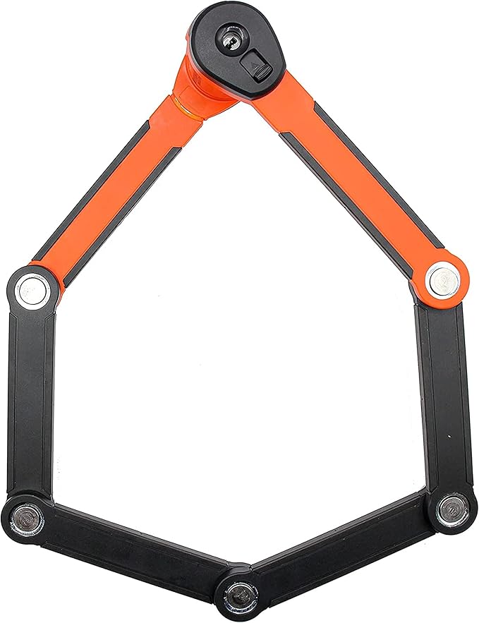 Kryptonite Evolution 790 Folding Bike Lock, Compact Lightweight High Security Anti-Theft Foldable Bicycle Lock with 2 Keys and Mount for E-Bikes Scooter Road Mountain Bikes, 90cm (35 in) Orange