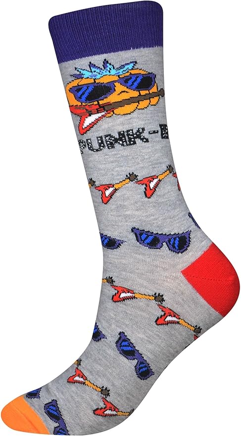 Cansok Men's 2/4 Packs Fun Crazy Novelty Dress Crew Socks