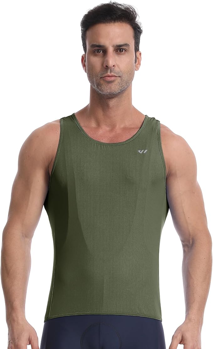 Lo.gas Sleeveless Cycling Jersey Men, Biking Base Layer Breathable and Lightweight with Back Pocket Sports Vest