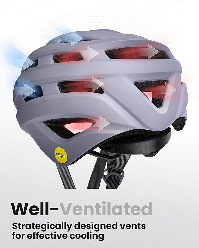 OutdoorMaster MIPS Bike Helmet for Adults-Two Removable Liners & Ventilation in Multi-Environment - Road Bicycle Helmets in Mountain, Motorway for Youth & Adult