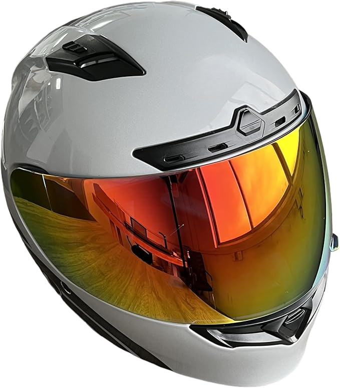 Qualifier DLX Helmet Visor,UV Protection Motorcycle Helmet Face Shield Compatible with Bell Qualifier DLX Mips/Qualifier/Star/Vortex/RS-1/RS-2/Revolver(Revo Deep Red)