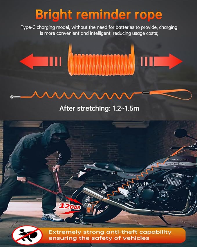 Motorcycle Locks Anti Theft,Motorcycle Wheel Lock, Disc Brake Lock with Reminder Cable for E-Bikes, Motorcycles, Scooters & Mountain Bikes, Anti-Picking & Anti-Cut Design (2-Pack Disc Lock Cable)