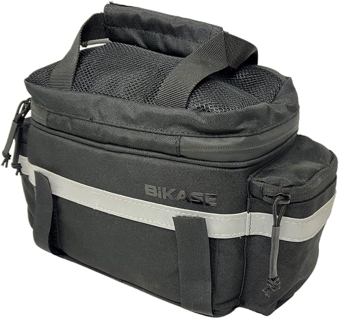 BiKase Kool Pak Insulated Bike Cooler Bag, Waterproof and Mountable on Rear Rack or Handlebars, with Mesh Pocket and Side Pockets, Perfect Bike Rack Bag with Phone Holder