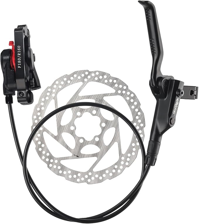 BOLANY Disc Brake Sets Oil Hydraulic MTB Bike Aluminum Alloy Left Front 800mm Right Rear 1400mm Brake Levers with is/PM Adapter Fit MTB Fat Bike E-Bike