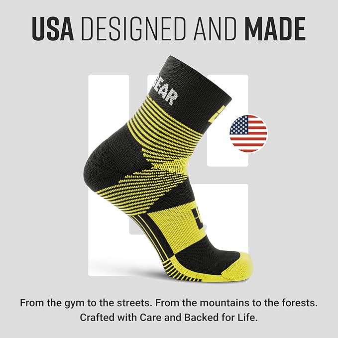 Crew Length Trail Running Socks, Quick-Drying Mid-Calf Socks with Arch Support, Sweat-Resistant, Breathable Athletic Socks