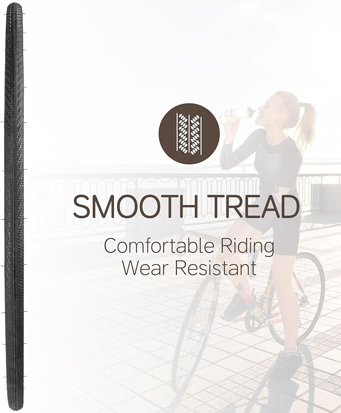 MEGHNA Bike Tire 700C Road Bike Foldable 700 x 25/28C Tire for Road Racing Anti Slip 25/28-622mm Replacement Tire for Fixed Gear Hybrid Bike Commuter Bike