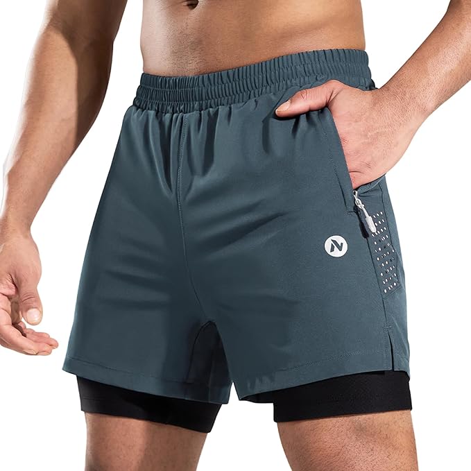 Nepest Men's Mountain Bike Shorts 4D Padded Cycling Bicycle Biker Riding Loose-fit Gel Padding MTB Shorts Zipper Pockets