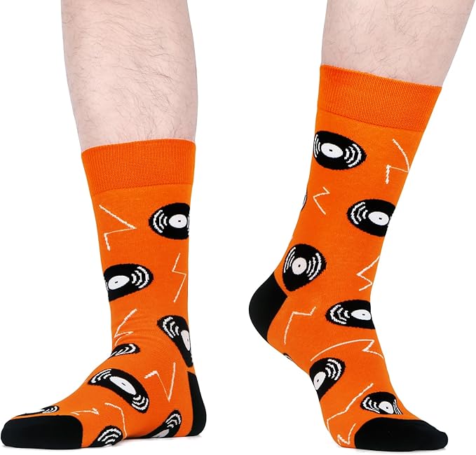 WeciBor Men's Dress Funny Crazy Colorful Novelty Combed Cotton Crew Socks 12 Pack - Size 7-10/10-13/13-15