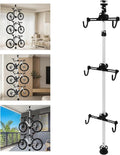 Bike Storage Rack,Indoor 3 Bike Bicycle Vertical Hanger Floor Parking Rack Storage Stand for Garages or Apartments Hook for Bicycles Mountain or Hybrid Bikes