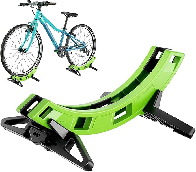 Bike Floor Stand - Adjustable Indoor Bike Display for Home | Scooter and Bicycle Parking Holder, Metal Construction, Space Saving Design, Ideal for Garage, Apartment or Workshop Storage